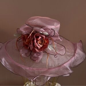 Elegant Mauve Floral Women's Hat